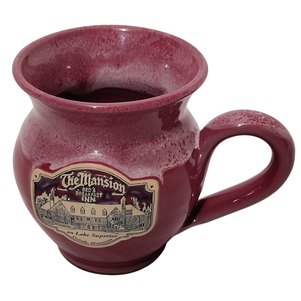 Deneen Pottery The Mansion Bed & Breakfast Inn Duluth MN Cranberry Red Mug